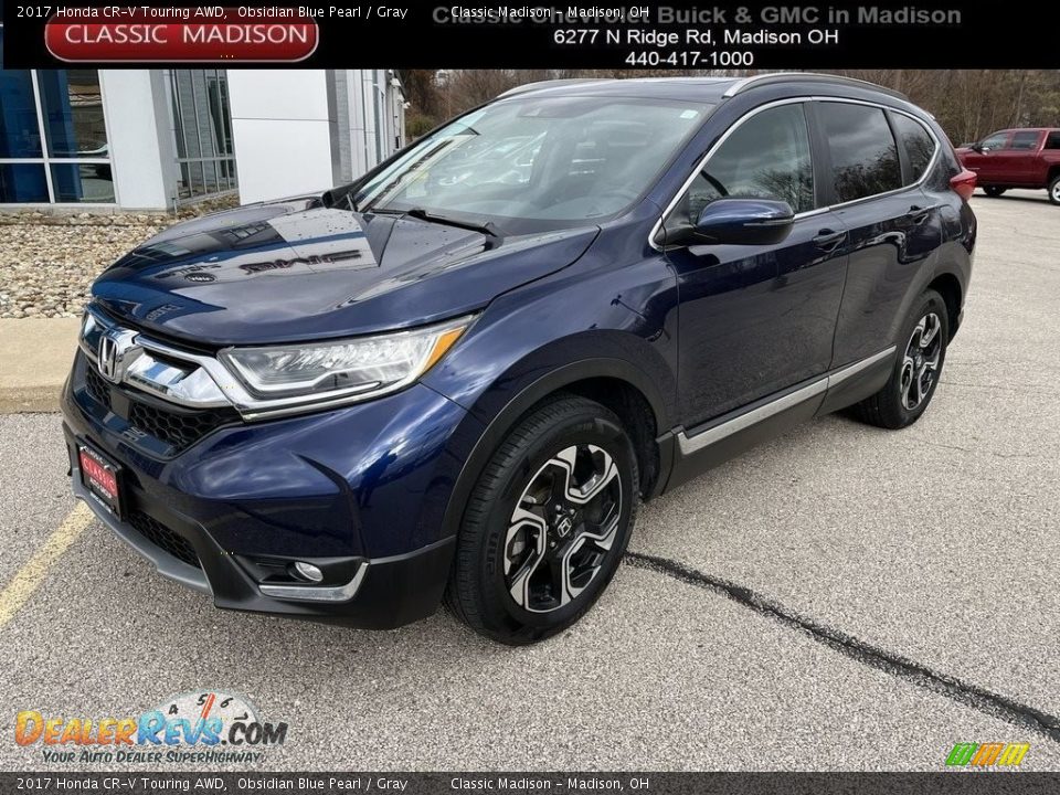 2017 Honda CR-V Touring AWD Obsidian Blue Pearl / Gray Photo #1