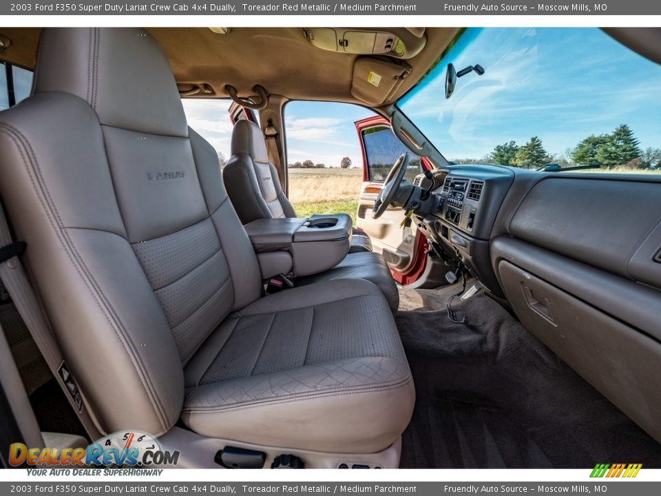 2003 Ford F350 Super Duty Lariat Crew Cab 4x4 Dually Toreador Red Metallic / Medium Parchment Photo #29