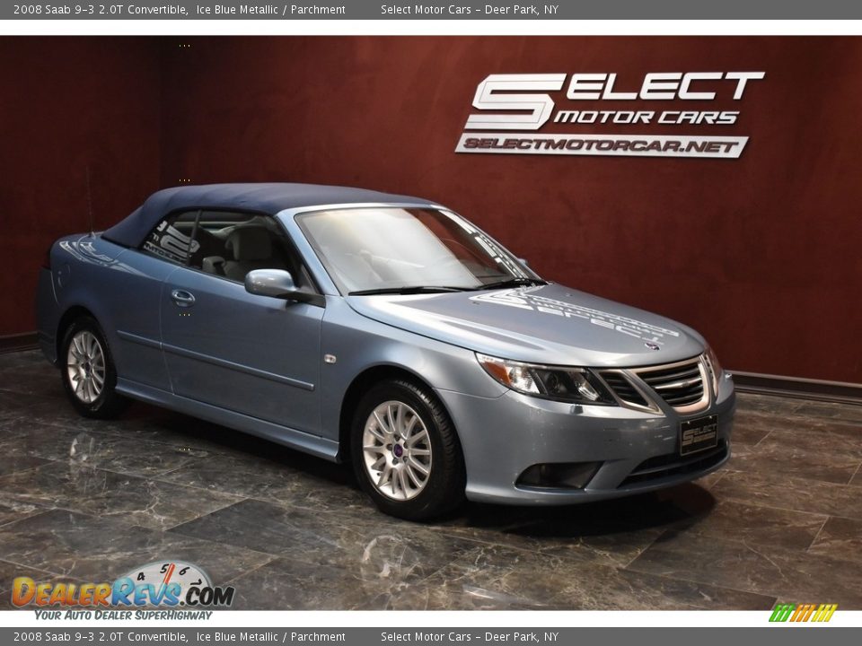 2008 Saab 9-3 2.0T Convertible Ice Blue Metallic / Parchment Photo #3