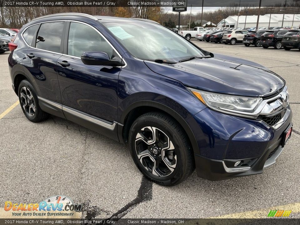 2017 Honda CR-V Touring AWD Obsidian Blue Pearl / Gray Photo #8