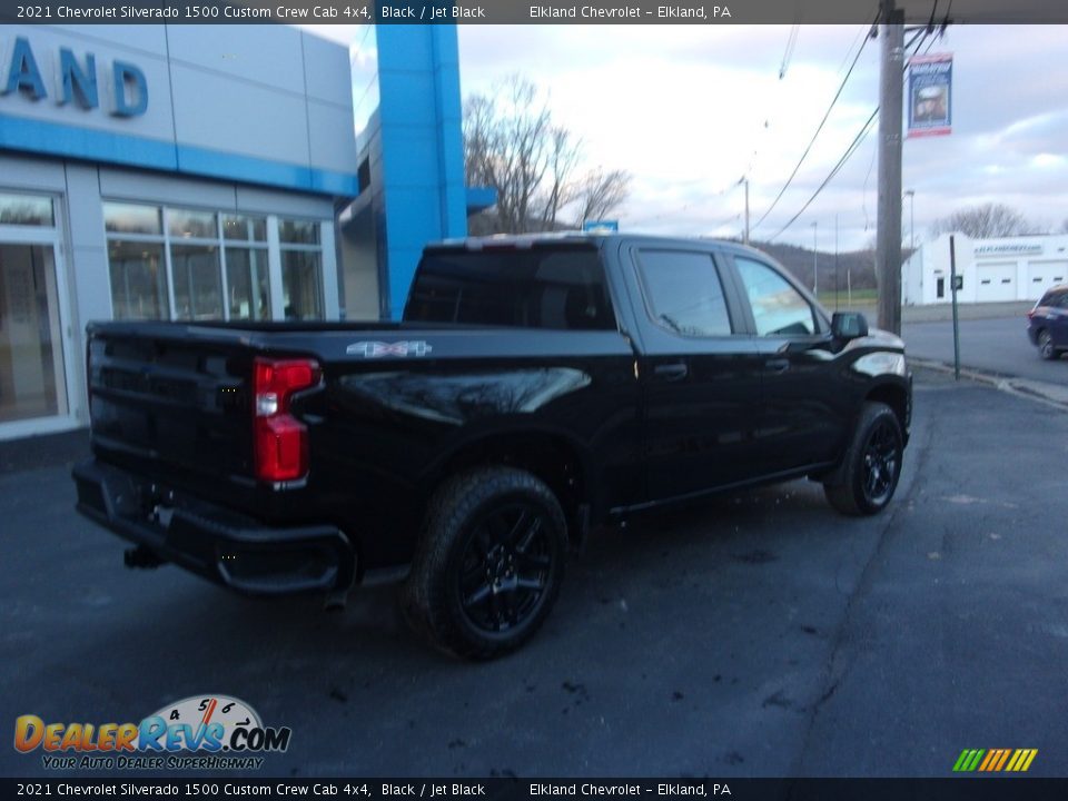 2021 Chevrolet Silverado 1500 Custom Crew Cab 4x4 Black / Jet Black Photo #3