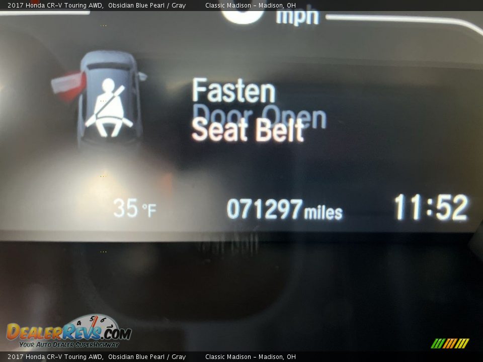 2017 Honda CR-V Touring AWD Obsidian Blue Pearl / Gray Photo #20