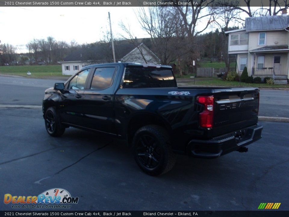 2021 Chevrolet Silverado 1500 Custom Crew Cab 4x4 Black / Jet Black Photo #5