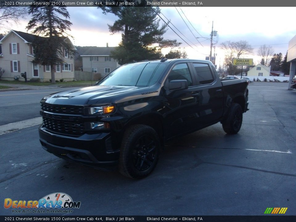 2021 Chevrolet Silverado 1500 Custom Crew Cab 4x4 Black / Jet Black Photo #8