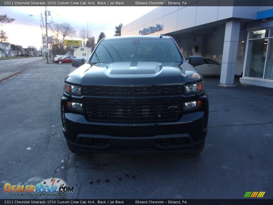 2021 Chevrolet Silverado 1500 Custom Crew Cab 4x4 Black / Jet Black Photo #9