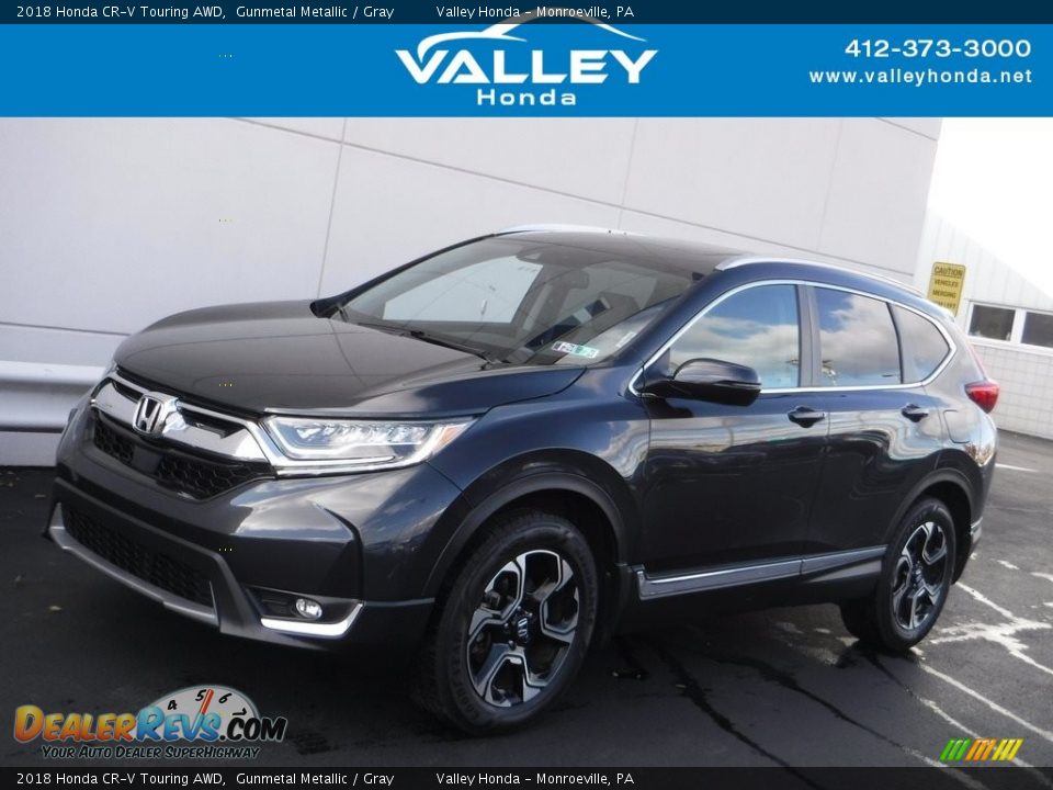 2018 Honda CR-V Touring AWD Gunmetal Metallic / Gray Photo #1