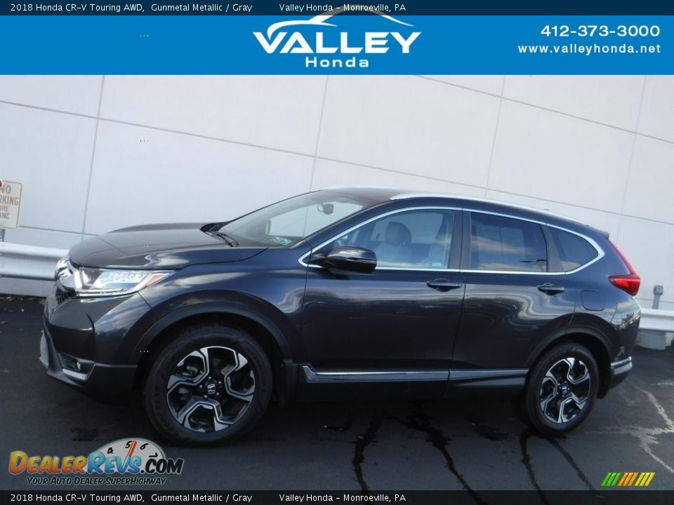 2018 Honda CR-V Touring AWD Gunmetal Metallic / Gray Photo #2