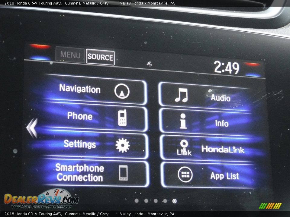 2018 Honda CR-V Touring AWD Gunmetal Metallic / Gray Photo #16