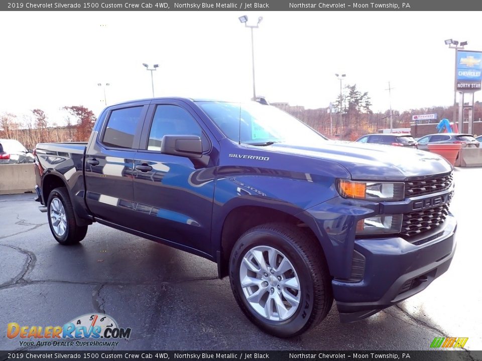 2019 Chevrolet Silverado 1500 Custom Crew Cab 4WD Northsky Blue Metallic / Jet Black Photo #10