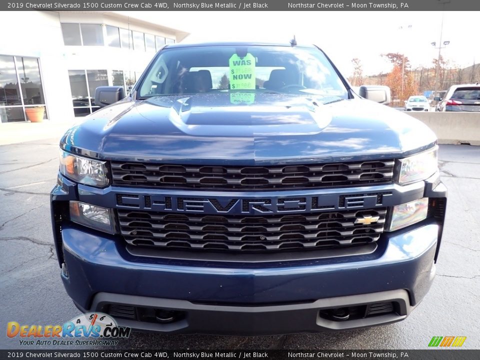 2019 Chevrolet Silverado 1500 Custom Crew Cab 4WD Northsky Blue Metallic / Jet Black Photo #12