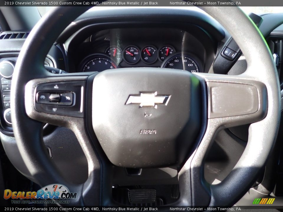 2019 Chevrolet Silverado 1500 Custom Crew Cab 4WD Northsky Blue Metallic / Jet Black Photo #26