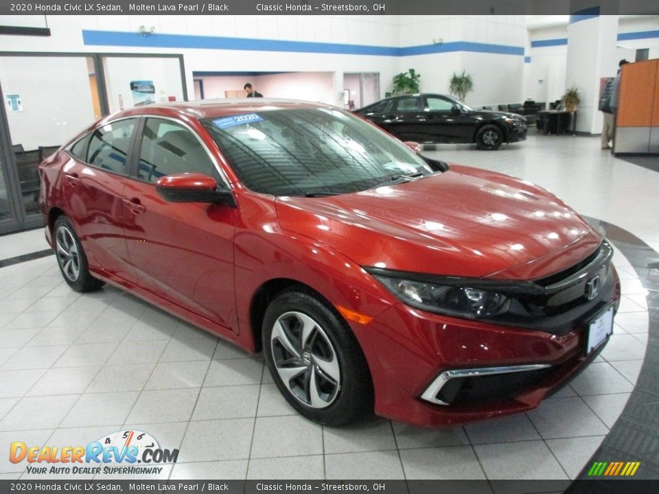 2020 Honda Civic LX Sedan Molten Lava Pearl / Black Photo #3