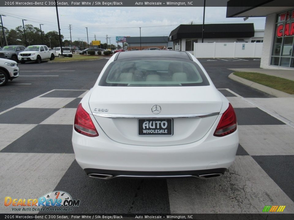 2016 Mercedes-Benz C 300 Sedan Polar White / Silk Beige/Black Photo #4