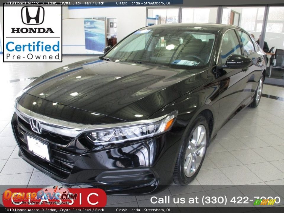 2019 Honda Accord LX Sedan Crystal Black Pearl / Black Photo #1