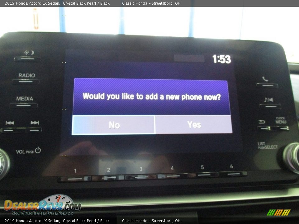 2019 Honda Accord LX Sedan Crystal Black Pearl / Black Photo #36