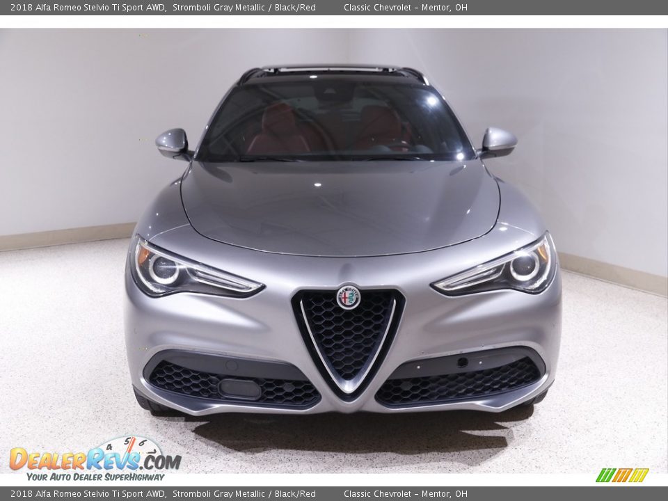 2018 Alfa Romeo Stelvio Ti Sport AWD Stromboli Gray Metallic / Black/Red Photo #2