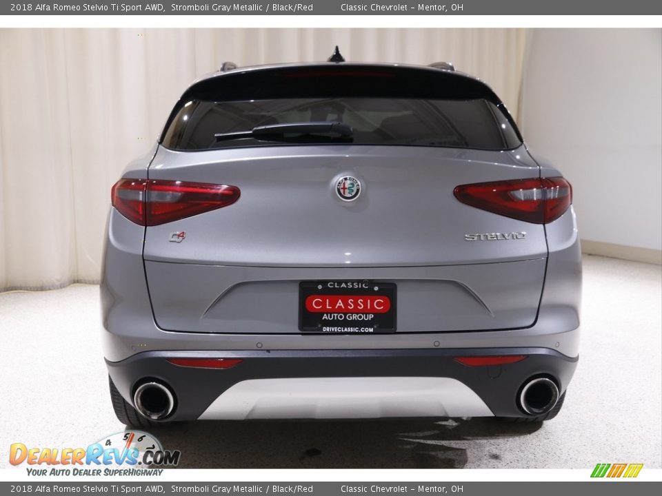 2018 Alfa Romeo Stelvio Ti Sport AWD Stromboli Gray Metallic / Black/Red Photo #19