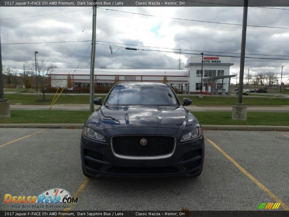 2017 Jaguar F-PACE 35t AWD Premium Dark Sapphire Blue / Latte Photo #1