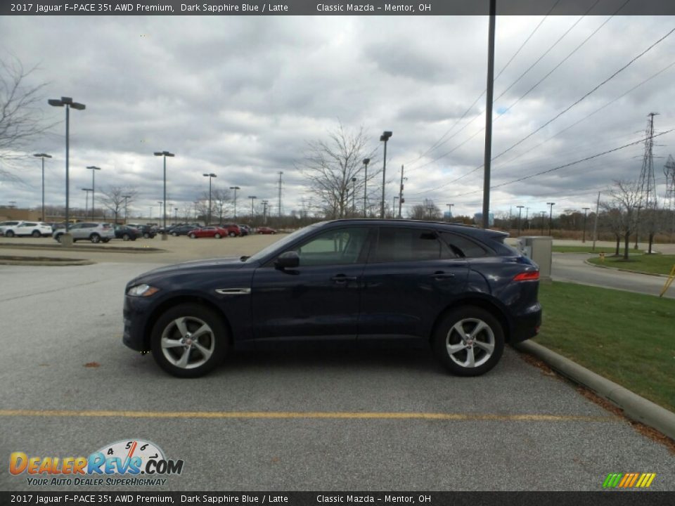 2017 Jaguar F-PACE 35t AWD Premium Dark Sapphire Blue / Latte Photo #2