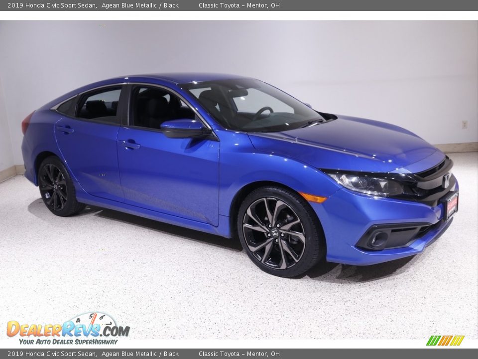 2019 Honda Civic Sport Sedan Agean Blue Metallic / Black Photo #1