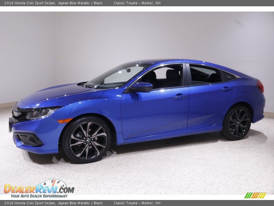 2019 Honda Civic Sport Sedan Agean Blue Metallic / Black Photo #3