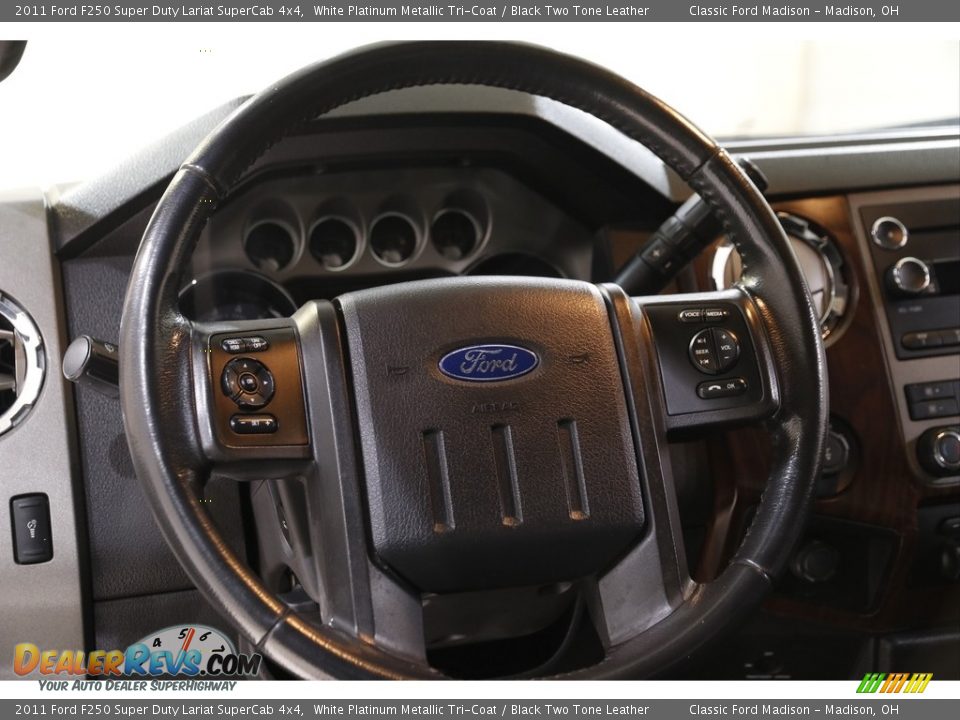 2011 Ford F250 Super Duty Lariat SuperCab 4x4 White Platinum Metallic Tri-Coat / Black Two Tone Leather Photo #8