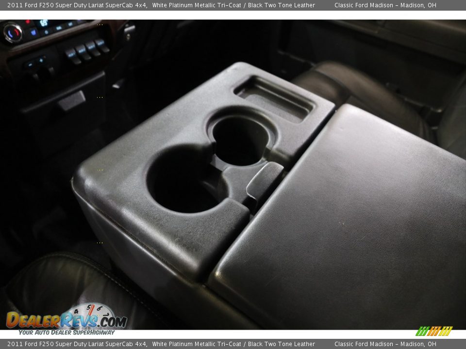 2011 Ford F250 Super Duty Lariat SuperCab 4x4 White Platinum Metallic Tri-Coat / Black Two Tone Leather Photo #14