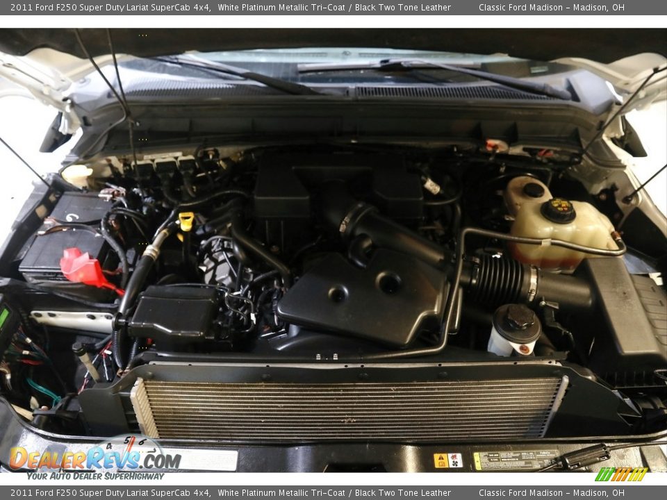 2011 Ford F250 Super Duty Lariat SuperCab 4x4 White Platinum Metallic Tri-Coat / Black Two Tone Leather Photo #19