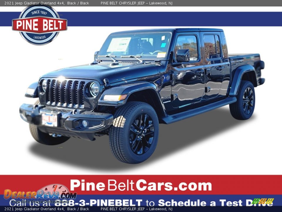 2021 Jeep Gladiator Overland 4x4 Black / Black Photo #1