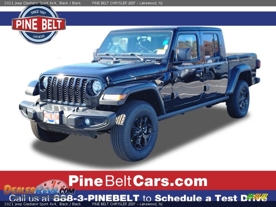 2021 Jeep Gladiator Sport 4x4 Black / Black Photo #1