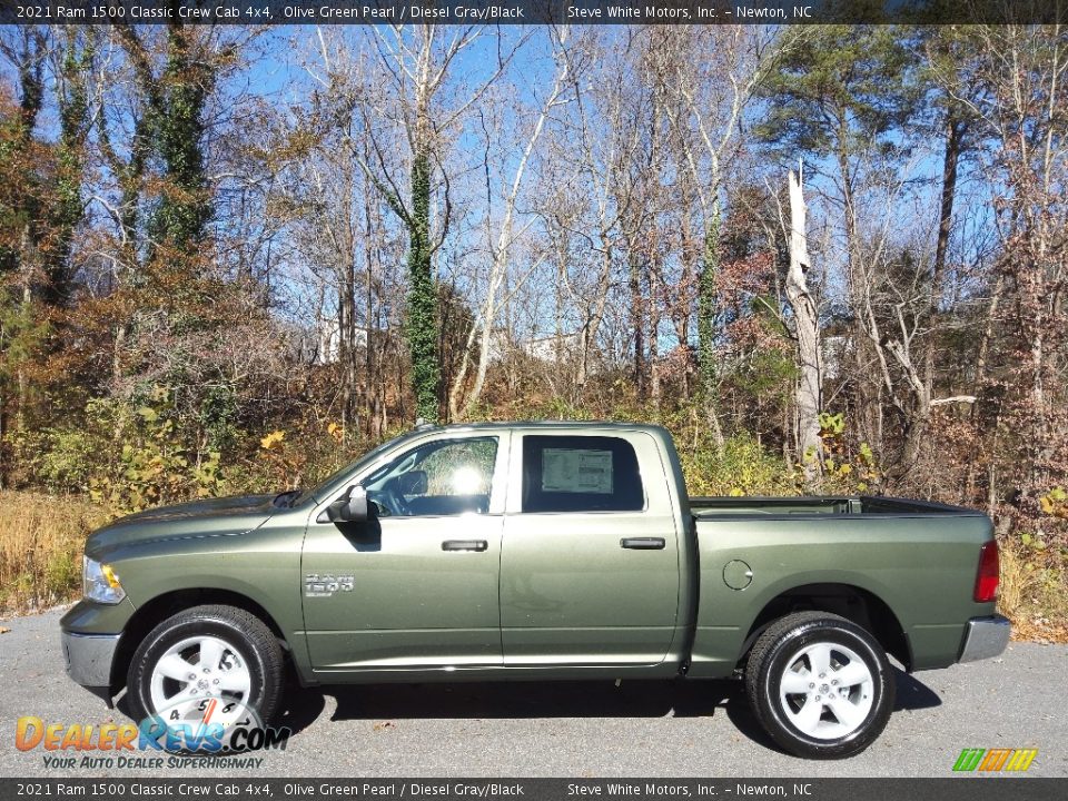 2021 Ram 1500 Classic Crew Cab 4x4 Olive Green Pearl / Diesel Gray/Black Photo #1