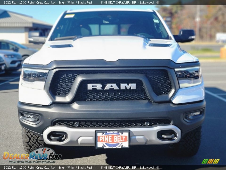 2022 Ram 1500 Rebel Crew Cab 4x4 Bright White / Black/Red Photo #3