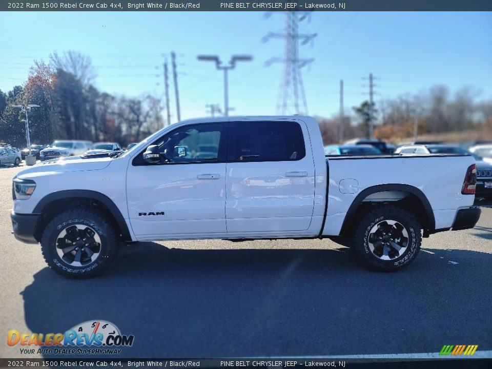 2022 Ram 1500 Rebel Crew Cab 4x4 Bright White / Black/Red Photo #4