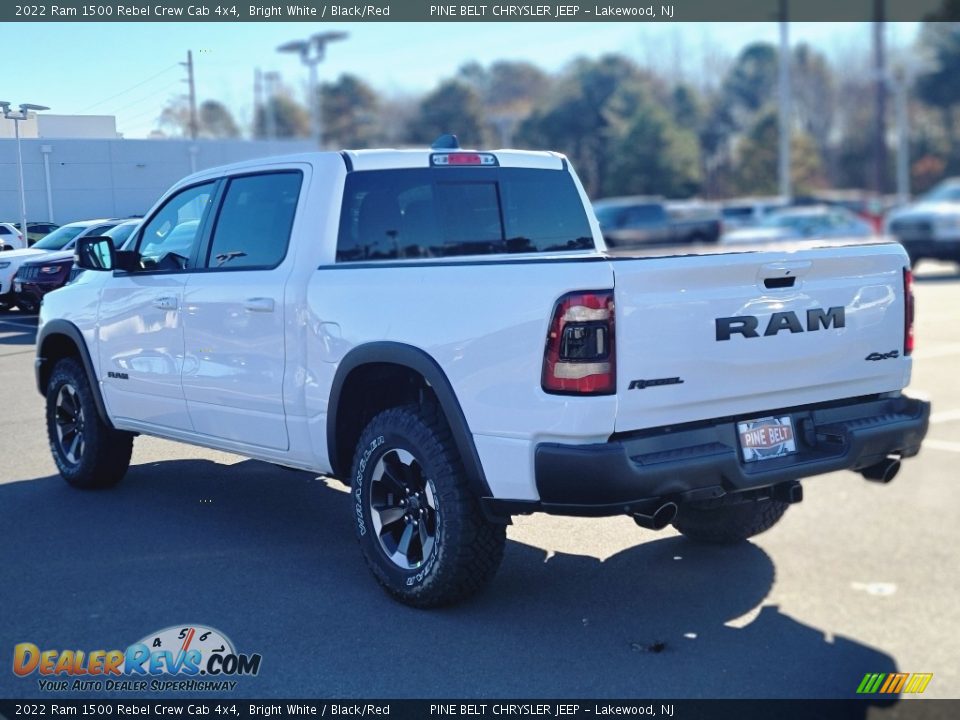 2022 Ram 1500 Rebel Crew Cab 4x4 Bright White / Black/Red Photo #6