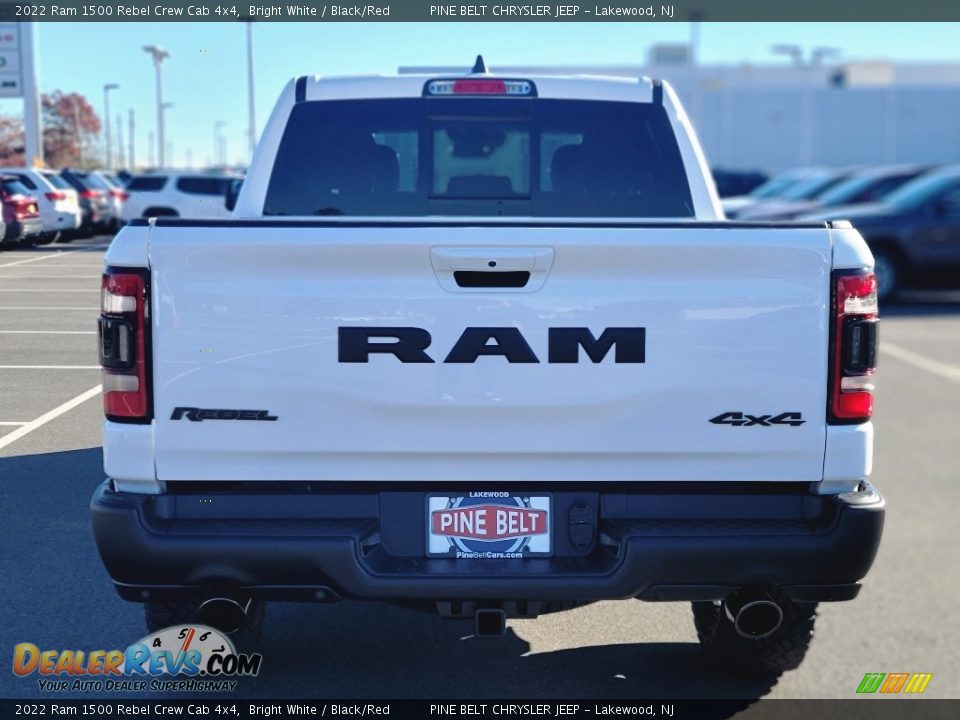 2022 Ram 1500 Rebel Crew Cab 4x4 Bright White / Black/Red Photo #7