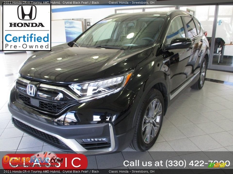 2021 Honda CR-V Touring AWD Hybrid Crystal Black Pearl / Black Photo #1