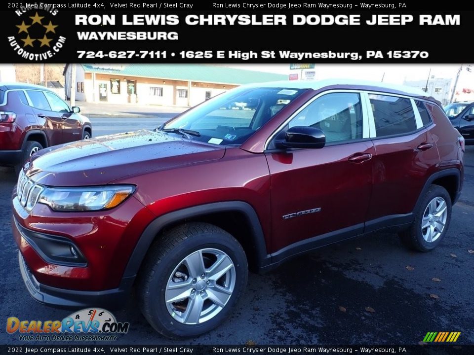 2022 Jeep Compass Latitude 4x4 Velvet Red Pearl / Steel Gray Photo #1