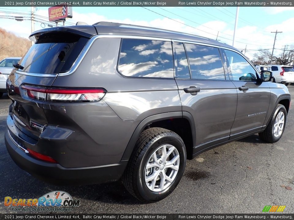 2021 Jeep Grand Cherokee L Limited 4x4 Baltic Gray Metallic / Global Black/Wicker Beige Photo #6