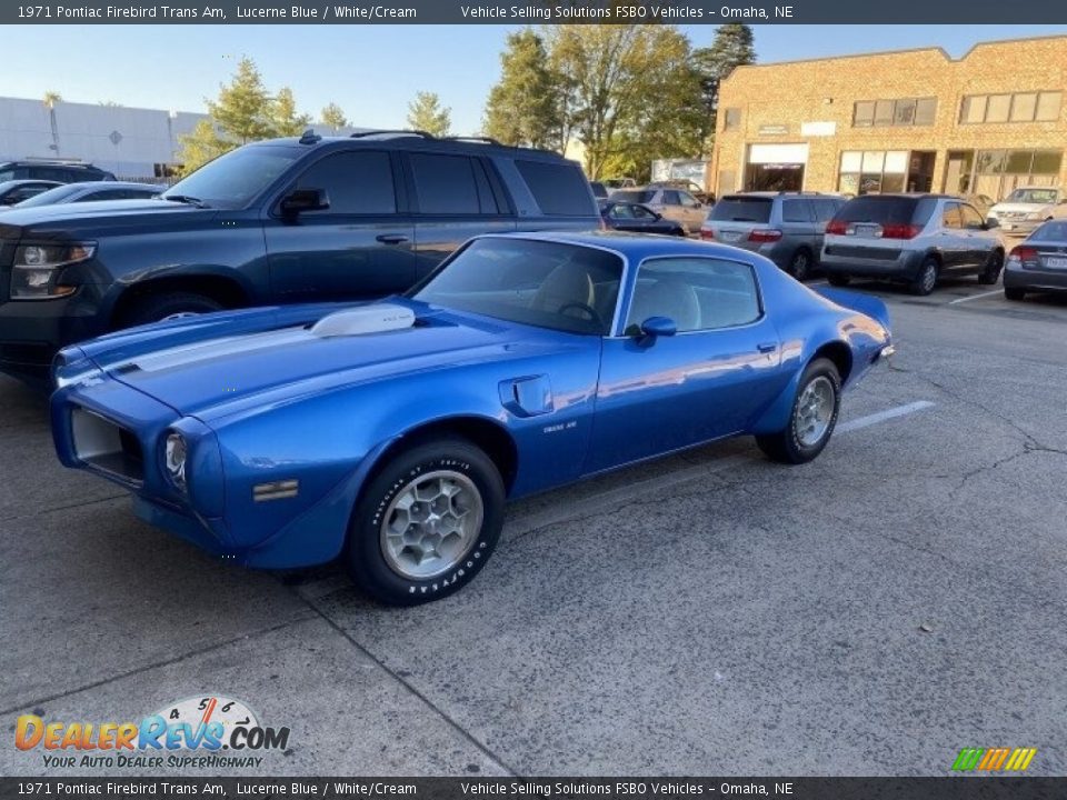 1971 Pontiac Firebird Trans Am Lucerne Blue / White/Cream Photo #1