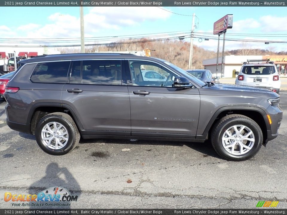 2021 Jeep Grand Cherokee L Limited 4x4 Baltic Gray Metallic / Global Black/Wicker Beige Photo #7