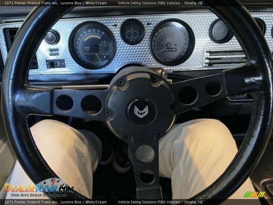 1971 Pontiac Firebird Trans Am Lucerne Blue / White/Cream Photo #5