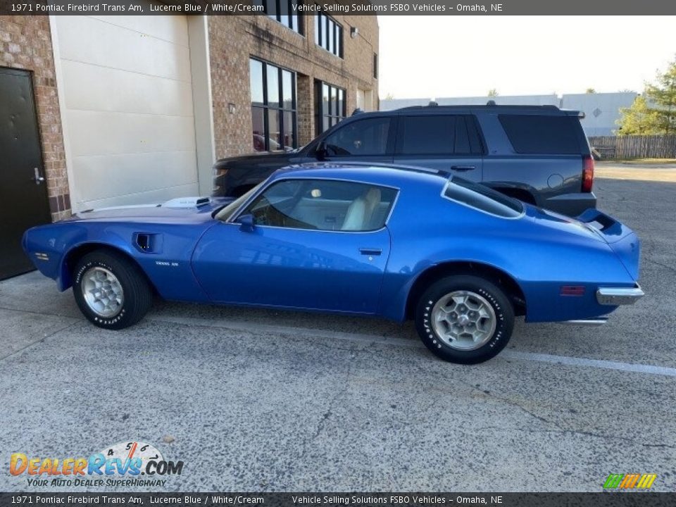 1971 Pontiac Firebird Trans Am Lucerne Blue / White/Cream Photo #7