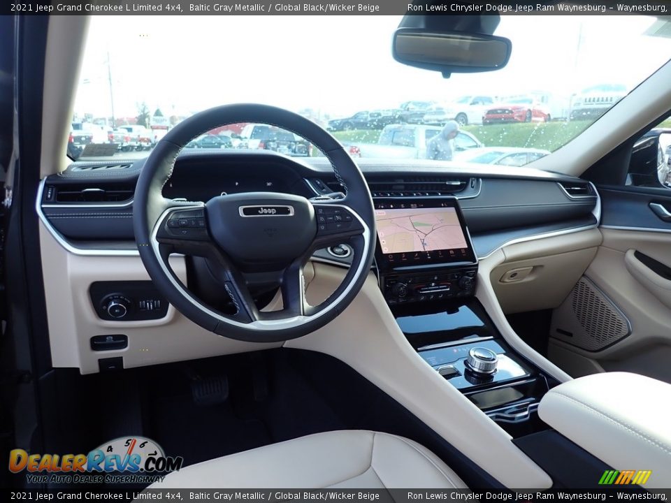2021 Jeep Grand Cherokee L Limited 4x4 Baltic Gray Metallic / Global Black/Wicker Beige Photo #13