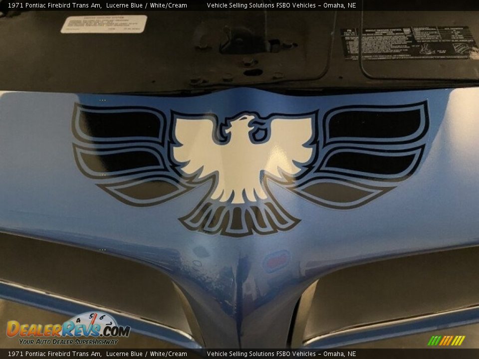 1971 Pontiac Firebird Trans Am Lucerne Blue / White/Cream Photo #20