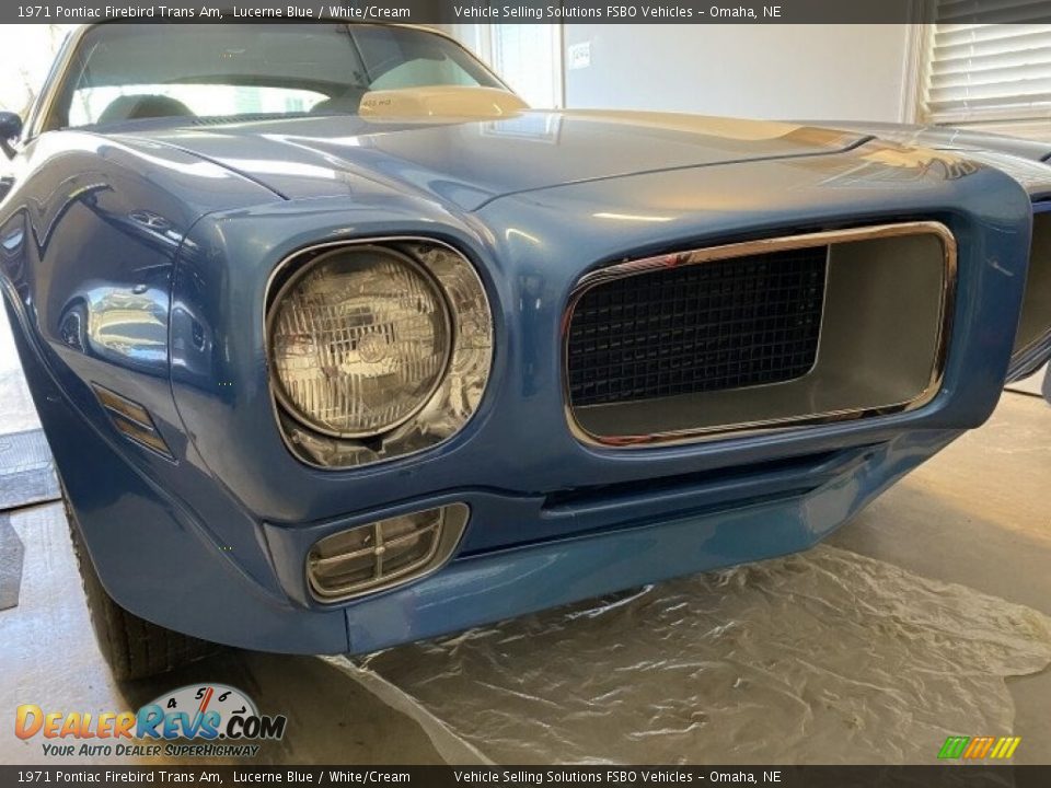 1971 Pontiac Firebird Trans Am Lucerne Blue / White/Cream Photo #23