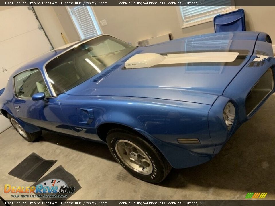 1971 Pontiac Firebird Trans Am Lucerne Blue / White/Cream Photo #27