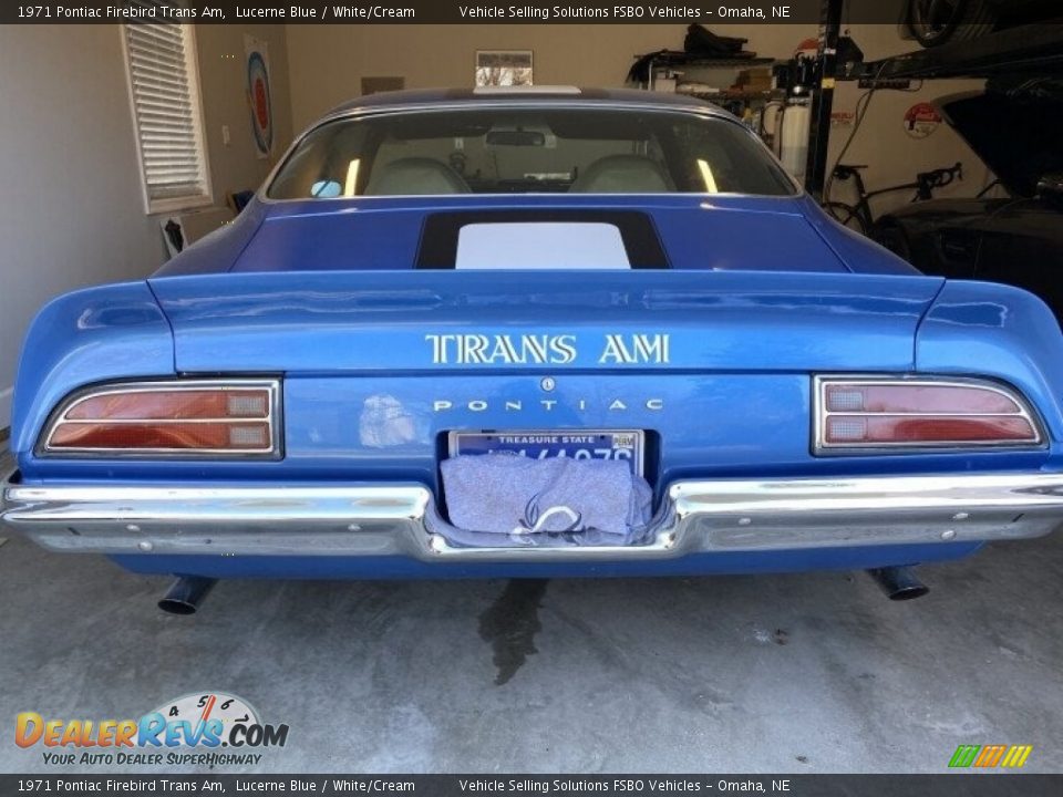 1971 Pontiac Firebird Trans Am Lucerne Blue / White/Cream Photo #28