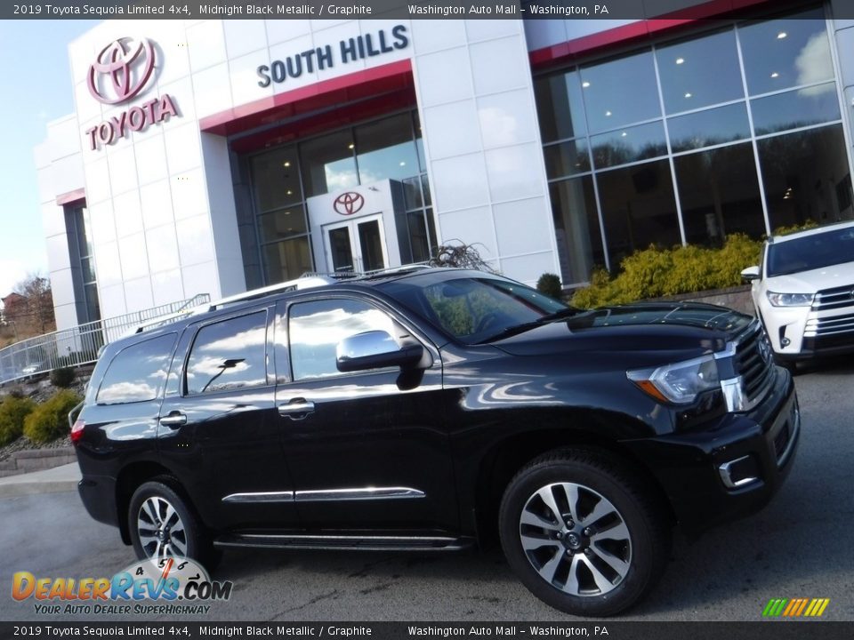 2019 Toyota Sequoia Limited 4x4 Midnight Black Metallic / Graphite Photo #14