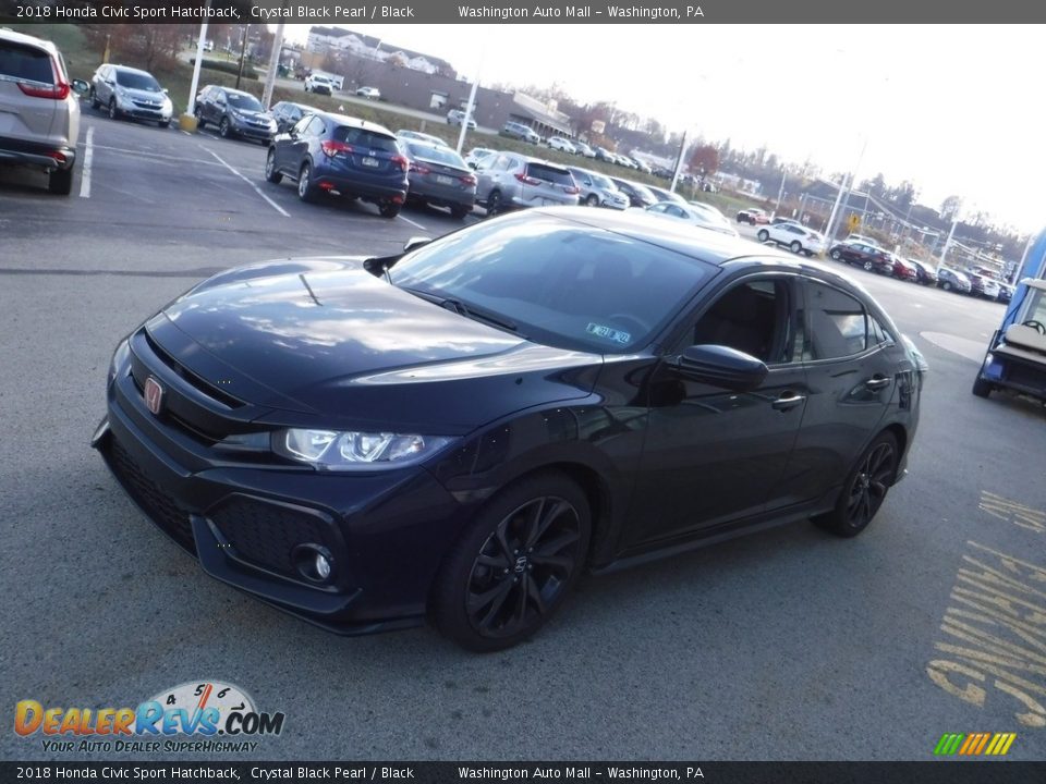 2018 Honda Civic Sport Hatchback Crystal Black Pearl / Black Photo #4