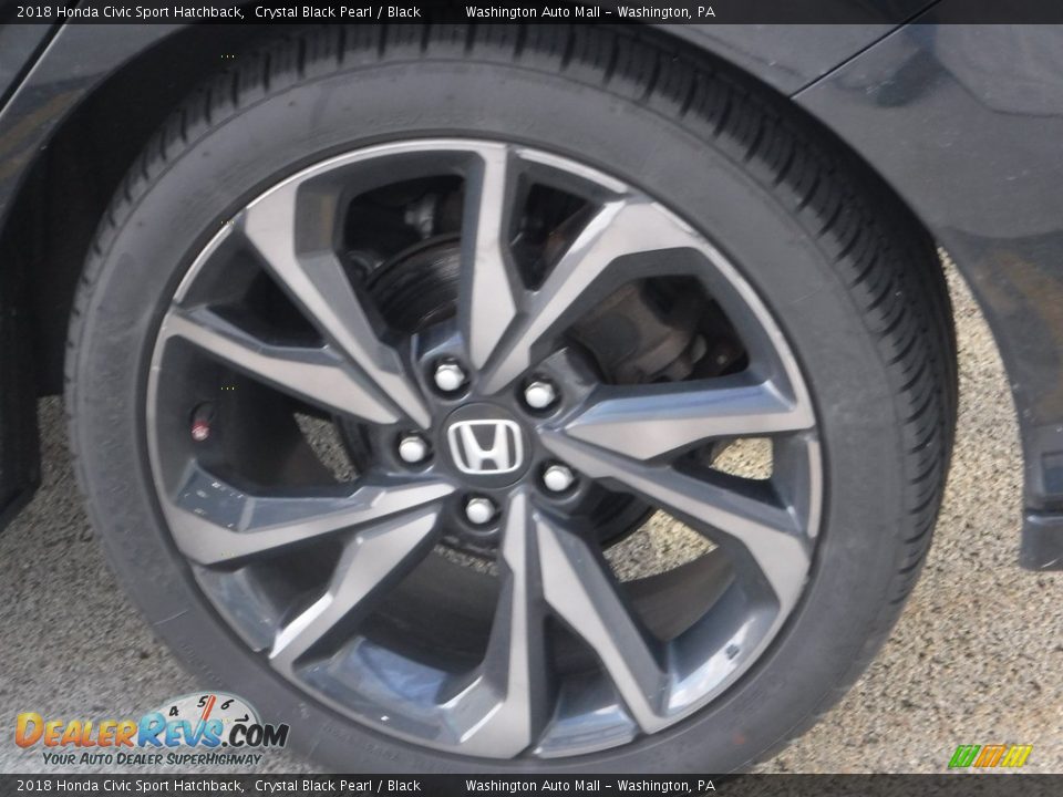 2018 Honda Civic Sport Hatchback Crystal Black Pearl / Black Photo #6